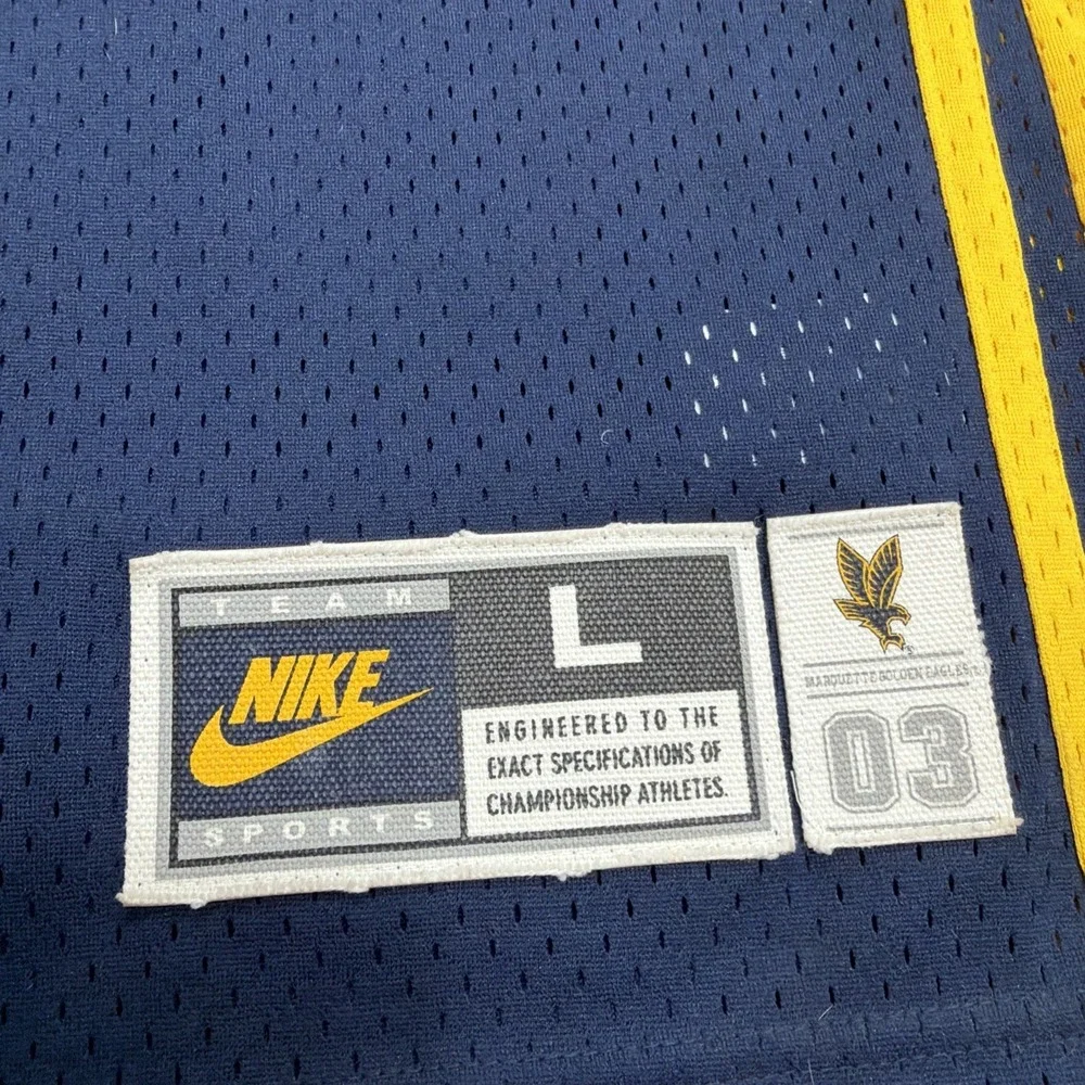 VTG Dwyane Wade College Jersey Mens Large Blue Nike Team Marquette Blue Y2K Rare